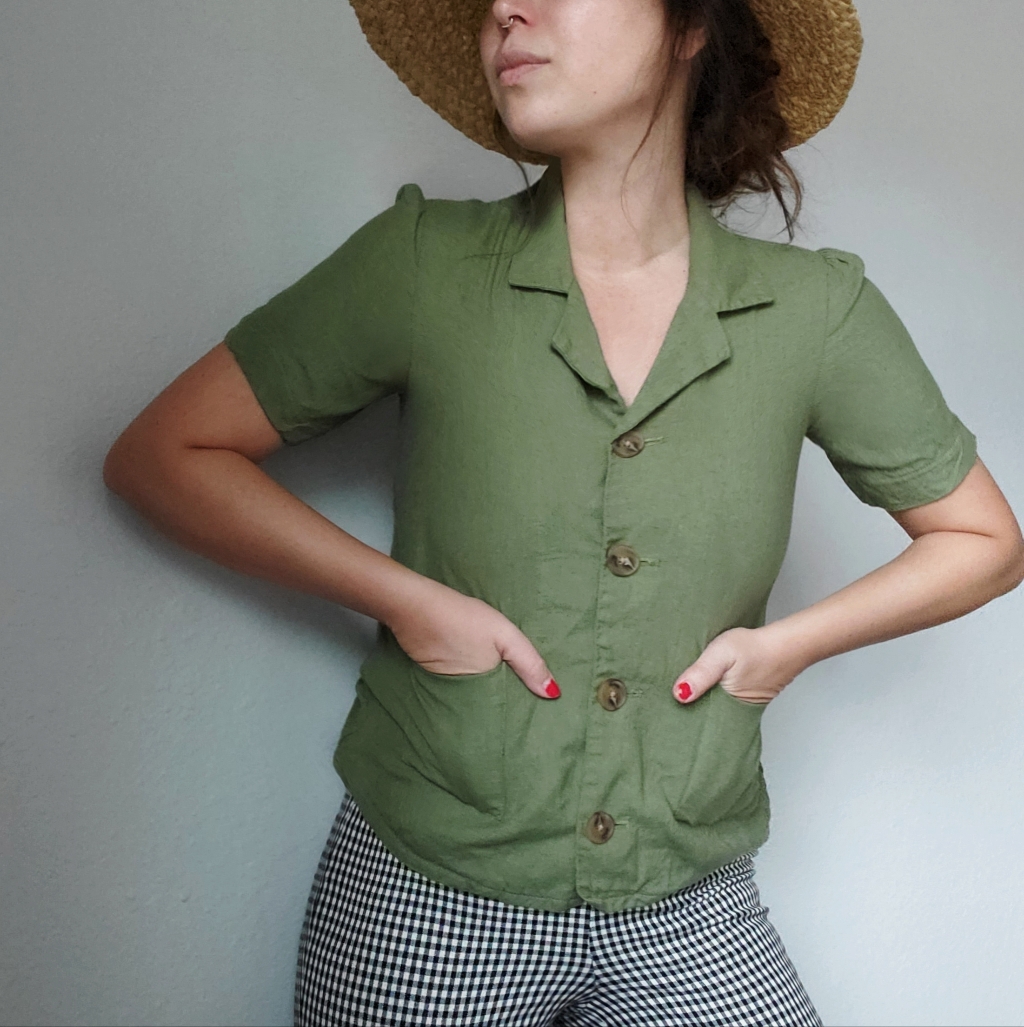 Sage Button Down